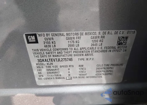 2018 GMC Terrain Sle from USA, damaged, VIN 3GKALTEV7JL275746